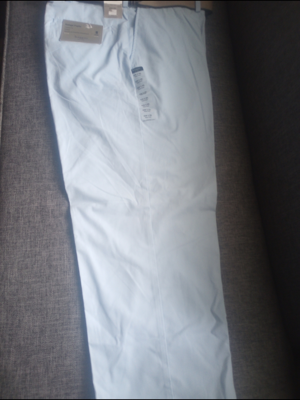 Haggar Vintage Poplin Light Blue Classic Fit Pants W/ Belt Size 40x29